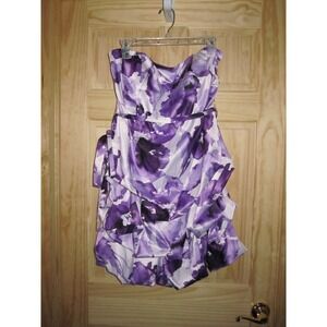 NEW Stunning Purple Floral SNAP Short Mini Dress Plus size 16W Club/Party Sexy!!